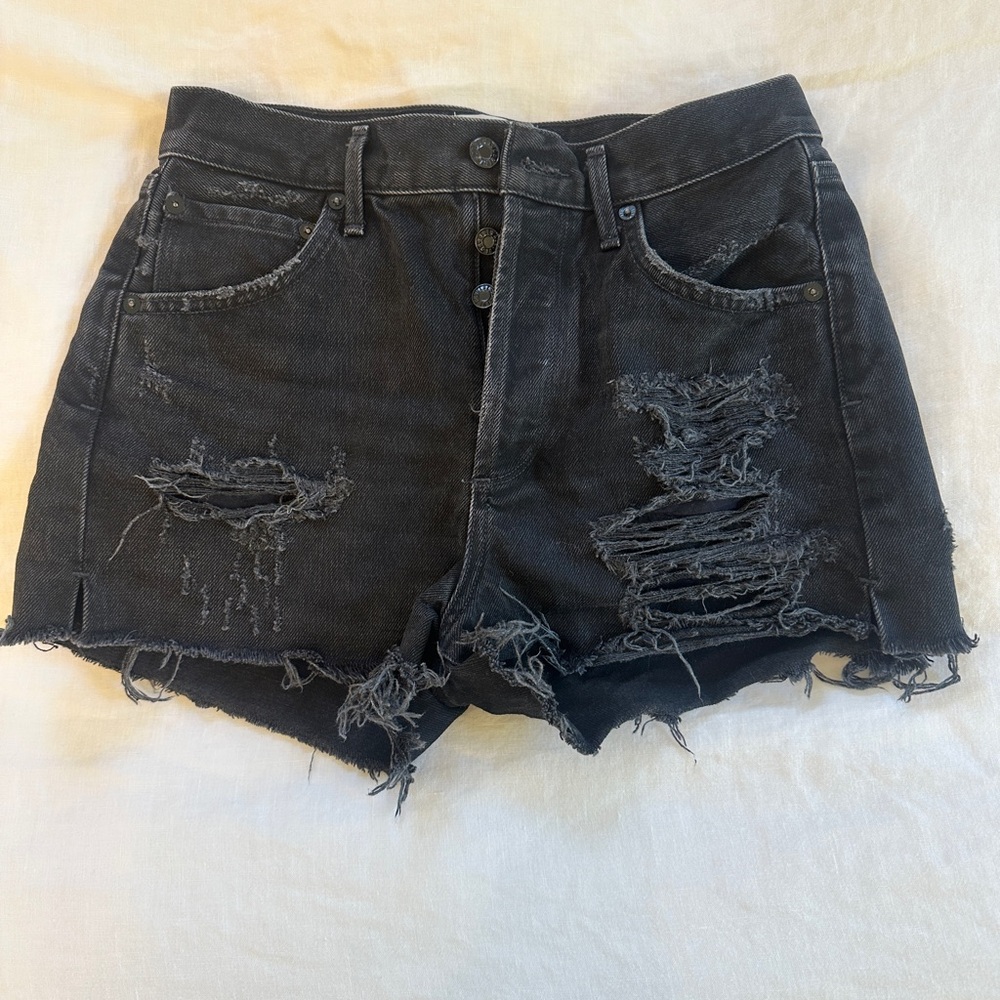 AGOLDE Black Denim Jean Shorts